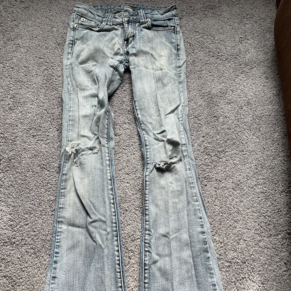 Distressed, ripped knees jeans, 00